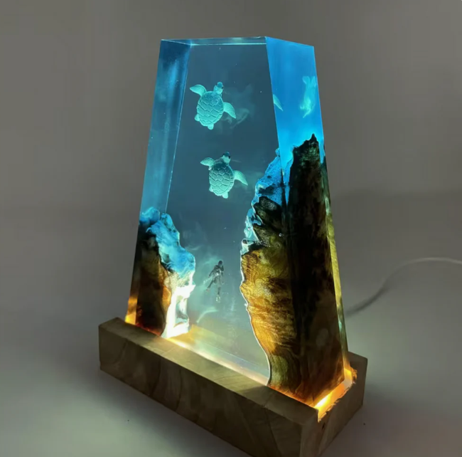 Turtle Resin Lamp